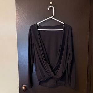 lululemon athletica Black Drape Front Blouse